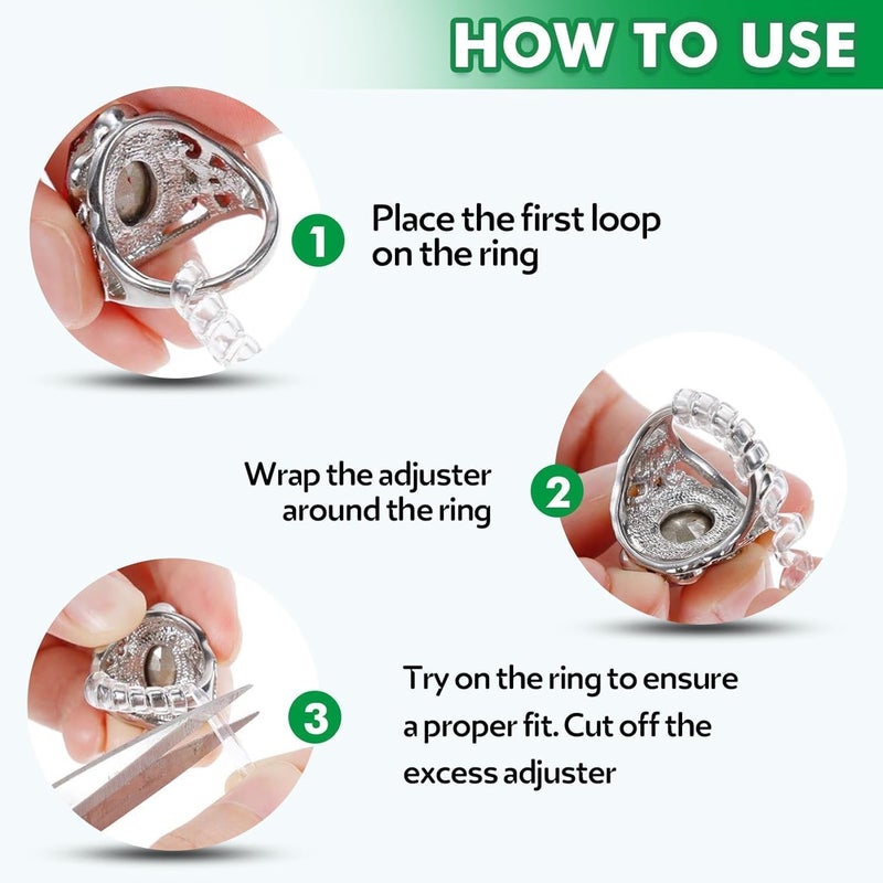 Anpro Ring Sizer Adjusters for Loose Rings - 15-Pack Multiple Styles, Invisible Spacer Guards & Tighteners for Women, Fits Almost Any Ring - Image 3